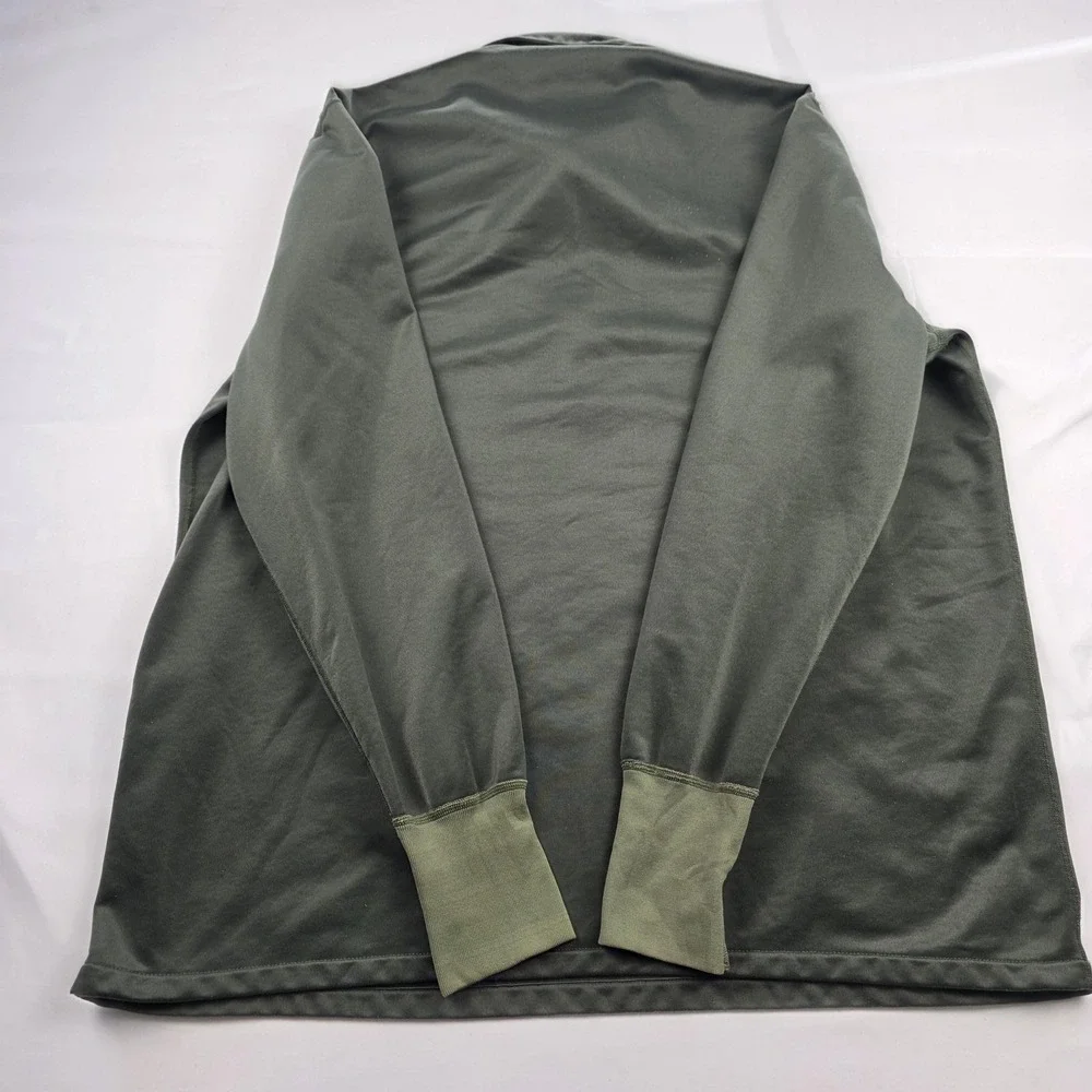 Vintage K-L Mfg Co Sleep Shirt Mens XL Green Mock Neck Zip Thermal Military